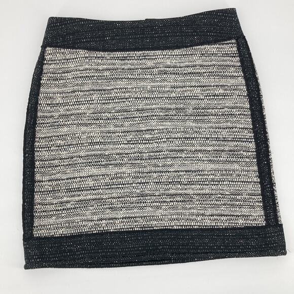 Worth Womens Black White Tweed Panel A-Line Skirt Size 8 - Picture 3 of 16